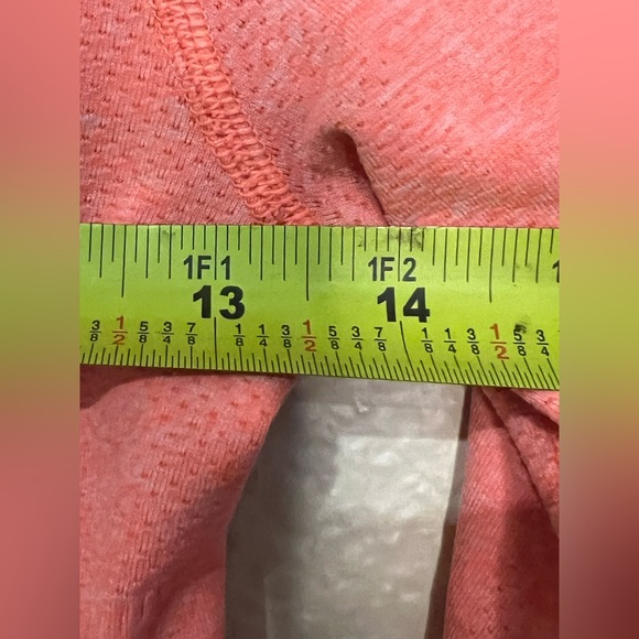 Athleta Fast Track Half Zip Coral Sizzle Ruched Long Sleeve Athletic Top XS - Picture 7 of 8